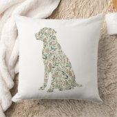 Sage Green Labrador Retriever Wildflower Cottage クッション (ブランケット)
