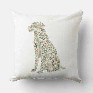 Sage Green Labrador Retriever Wildflower Cottage クッション