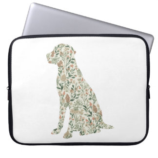 Sage Green Labrador Retriever Wildflower Cottage ラップトップスリーブ