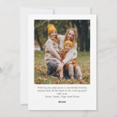 Sage Green Lace Christmas Bow Ribbon 2 Photo シーズンカード (裏面)