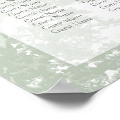 Sage Green Landscape Toile Wedding Seating Chart ポスター (角)