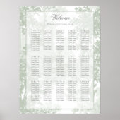 Sage Green Landscape Toile Wedding Seating Chart ポスター (正面)