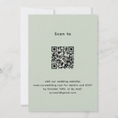 Sage Green Lavender QRコードRSVPラグジュアリー結婚ズ 招待状 (裏面)