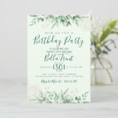 Sage Green Leaf Birthday Invitations 招待状 (スタンド正面)