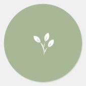 Sage green, Leaf, Leaves, envelope seal,  ラウンドシール (正面)