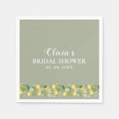 Sage Green Lemon Bridal Shower Party Napkins  スタンダードカクテルナプキン (正面)