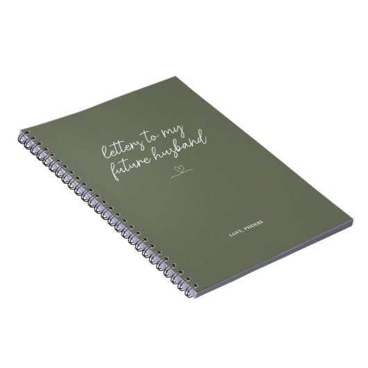 Sage Green Letters to My Future Hands Notebook ノートブック (右側)