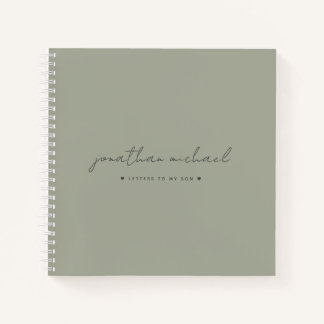 Sage Green Letters to My Son Memory Keepsake ノートブック