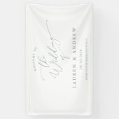 Sage Green Light Green Welcome to Our 結婚's 1 横断幕 (縦)