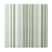Sage Green (Light, Medium, Dark) and White Stripes タイル (正面)