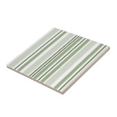 Sage Green (Light, Medium, Dark) and White Stripes タイル (側面)