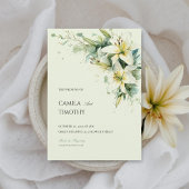 Sage Green Lily of the Valley Floral Wedding 招待状