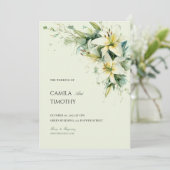 Sage Green Lily of the Valley Floral Wedding 招待状 (スタンド正面)