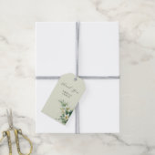 Sage Green Lily Valley Elegant Floral ギフトタグ (より糸付き)