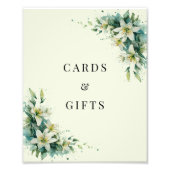 Sage Green Lily Valley Floral Cards Gifts Sign フォトプリント (正面)
