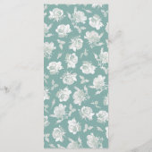 Sage Green Line Art Rose Dinner Details Wedding メニュー (裏面)