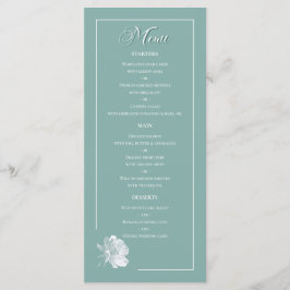 Sage Green Line Art Rose Dinner Dishes Wedding メニュー