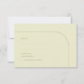 Sage Green & Linen Arch Minimalist Meal Choice  出欠カード (正面)