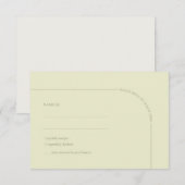 Sage Green & Linen Arch Minimalist Meal Choice 出欠カード (正面/裏面)