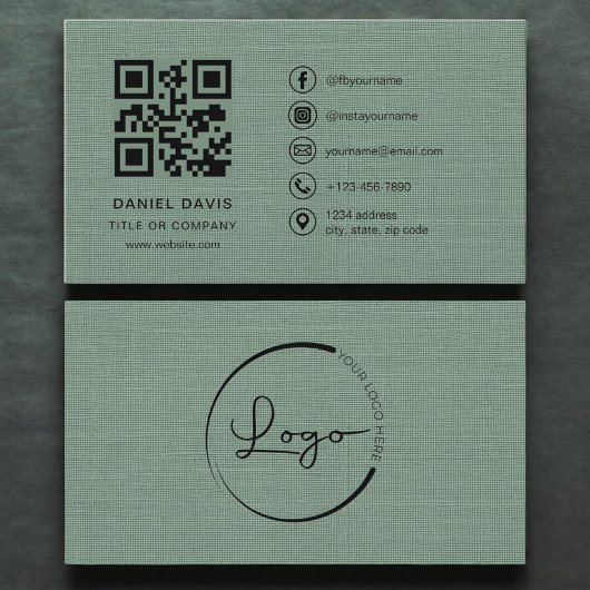 Sage Green Linen Company ロゴQRコード  名刺