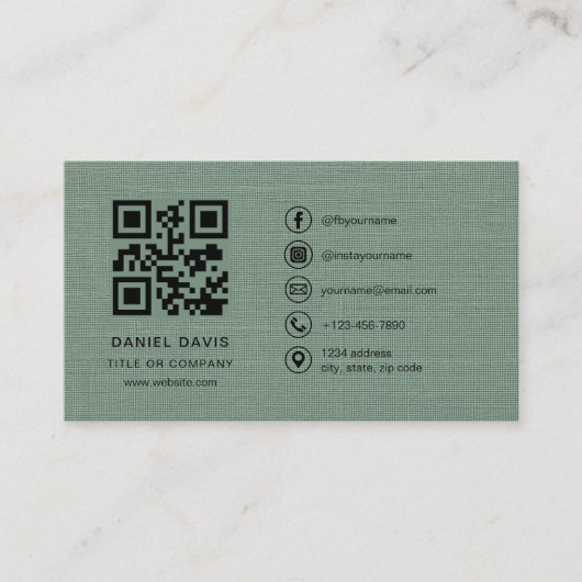 Sage Green Linen Company Logo QR Code  名刺 (正面)