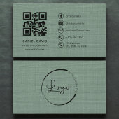 Sage Green Linen Company Logo QR Code  名刺