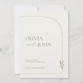 Sage Green & Linen Minimalist Save the Date Card 招待状 (正面)