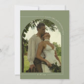 Sage Green & Linen Minimalist Save the Date Card 招待状 (裏面)