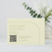 Sage Green & Linen QR Code Boho Minimalist 出欠カード (スタンド正面)