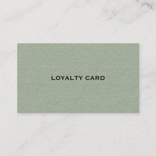Sage Green Linen Texture Loyalty Card 名刺 (正面)