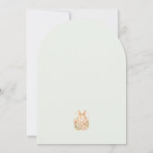Sage Green Little Bunny Baby Neutral Shower Arched 招待状 (裏面)