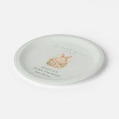 Sage Green Little Bunny Neutral Baby Shower     ペーパープレート (アングル)