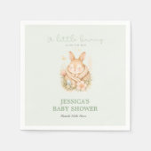Sage Green Little Bunny on Its Way Baby Shower  スタンダードカクテルナプキン (正面)