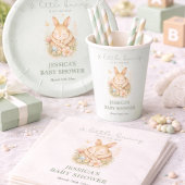Sage Green Little Bunny on Its Way Baby Shower  スタンダードカクテルナプキン