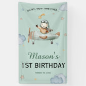 Sage Green Little Pilot Sky 1st Birthday 横断幕 (縦)