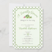 Sage Green Locally Grown Baby Shower 招待状 (正面)