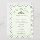 Sage Green Locally Grown Baby Shower 招待状 (正面)