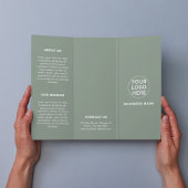 Sage Green Logo & Business L文字3折パンフレット