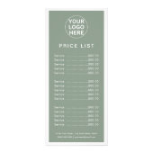Sage Green Logo lプロフェッショナル価格表サービス ラックカード (正面)