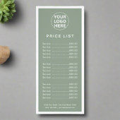 Sage Green Logo lプロフェッショナル価格表サービス ラックカード