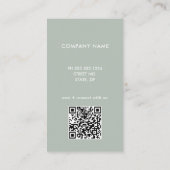 Sage Green Logo Scannable QR Code Business Card 名刺 (裏面)
