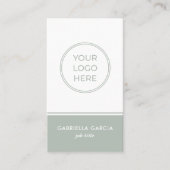 Sage Green Logo Scannable QR Code Business Card 名刺 (正面)