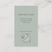 Sage Green Logo Scannable QR Code Business Card 名刺 (裏面)