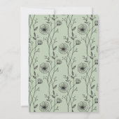 Sage Green Love Script Wildflower Wedding  招待状 (裏面)