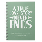 Sage Green Love Story Never Endes Keepsake Noteboo ノートブック (正面)