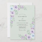 Sage Green Luminous Spring Wedding 招待状 (正面)