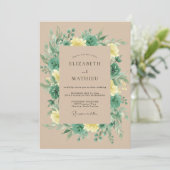Sage Green Lush Rustic Wedding 招待状 (スタンド正面)
