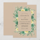 Sage Green Lush Rustic Wedding 招待状 (正面/裏面)