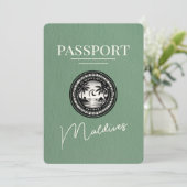 Sage Green Maldives Passport日付の保存 セーブザデート (スタンド正面)