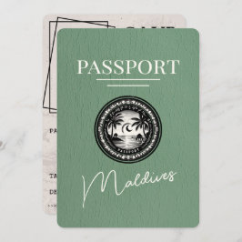 Sage Green Maldives Passport日付の保存 セーブザデート